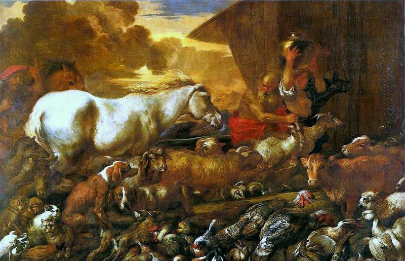 CASTIGLIONE, Giovanni Benedetto Entrada dos Animais na Arca de Noe France oil painting art